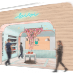 rendering of new Bibi space in ponce city market