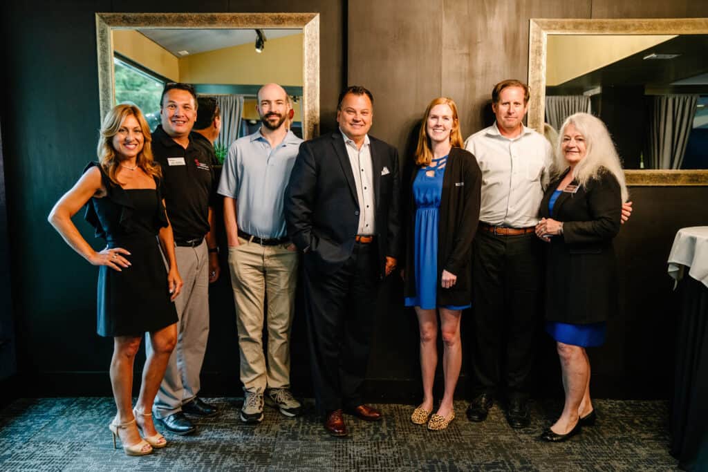 Rising Stars 2023 sponsors representatives with Karen Bremer. Pictured left to right: Megan Dome of Hambry and Aloisi, Joe Aranas of Society Insurance, Eddy Mcinvain, Tim Woods and Haley Quintana of Performance Foodservice, Mike Glover of Savannah Distributing, and CEO and President of the GRA Karen Bremer.