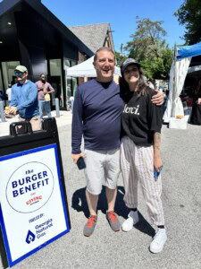 Billy Kramer of NFA Burger with Jen Hidinger-Kendrick of Giving Kitchen